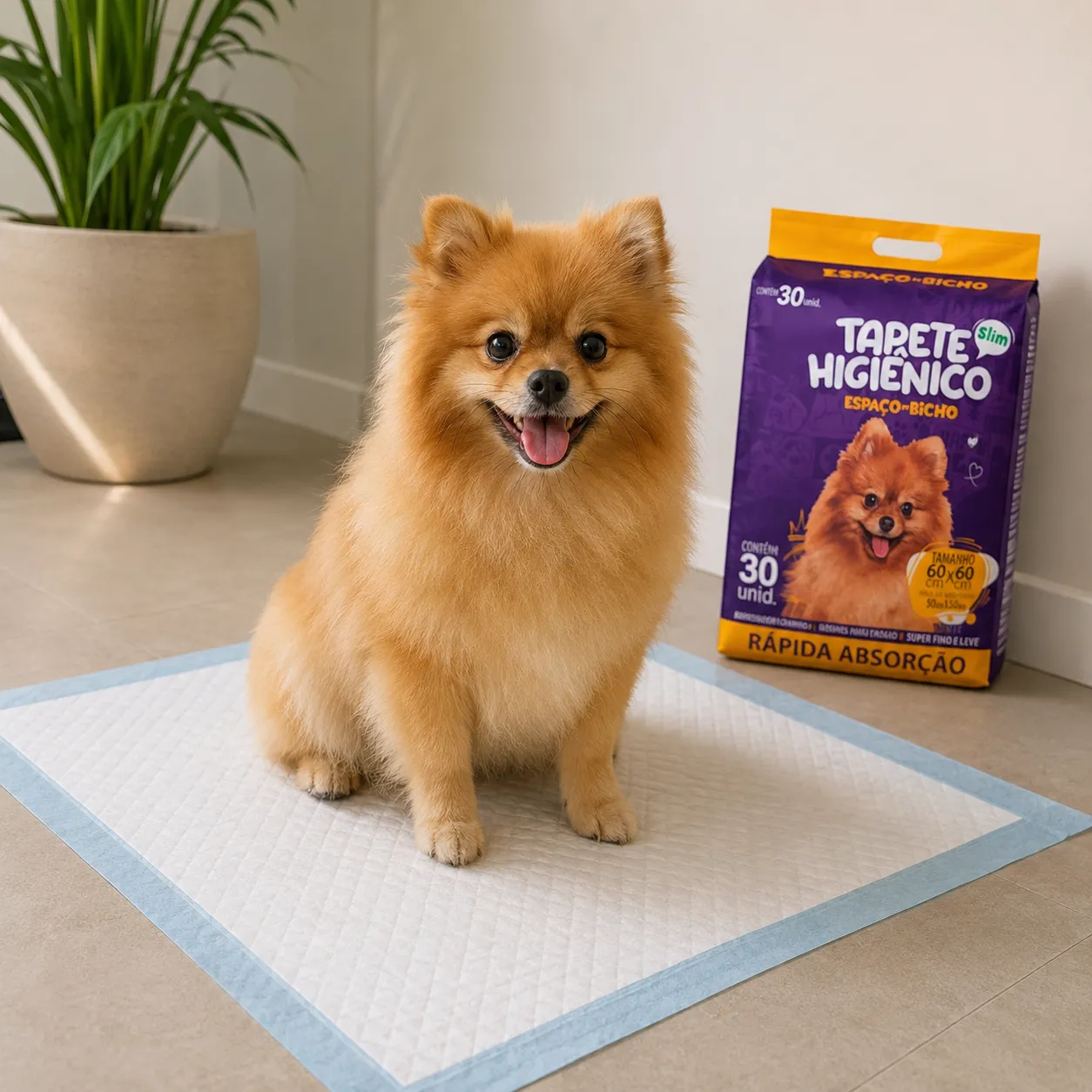 Tapete Higiênico Espaço de Bicho 60x60cm | Pacote com 30 Unidades