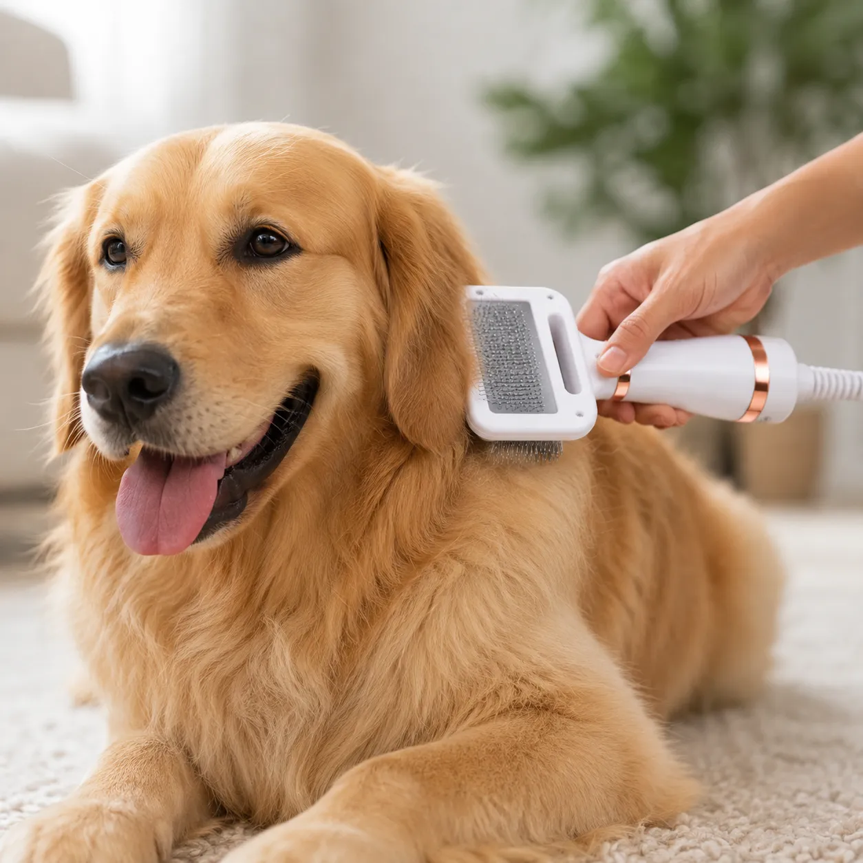 Escova Secadora 2 em 1 para Pets | Seca e Penteia Cães e Gatos